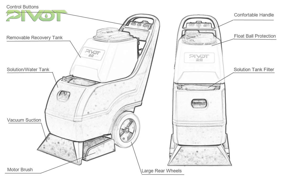 Commercial Carpet Extractor Z300 Carpet Cleaner Pivot